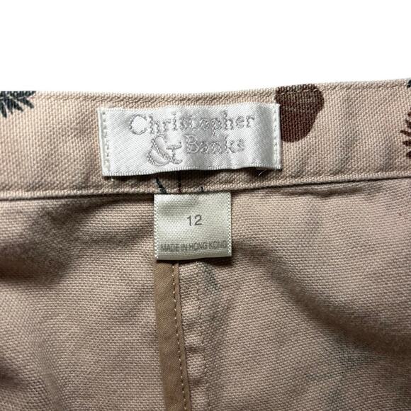 Vintage Christopher & Banks Printed Khaki Pants Size 12 - Picture 2 of 3